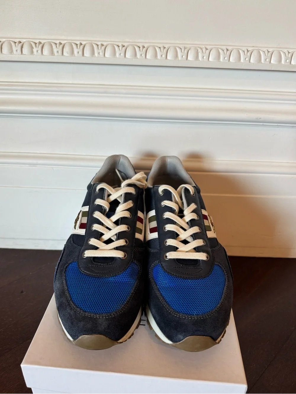 Aeronautica Militare Navy, Blue and White Men's Casual Sneakers